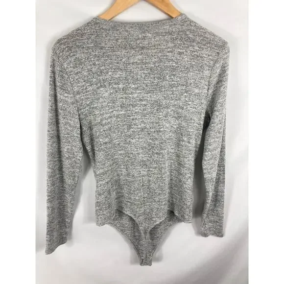 Abercrombie & Fitch Soft A&F Long Sleeve Grey Bodysuit Size Large - Picture 4 of 4